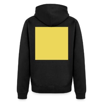 Gelbes Quadrat | für Herren, Damen und Kinder - Unisex Premium Bio Zip Hoodie - Schwarz - Hinten - Nico (187cm)