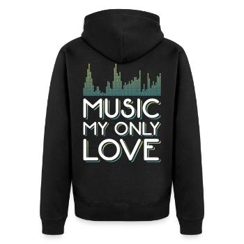 musique techno - Veste à capuche bio Premium Unisexe - noir - Dos - Nico (187cm)