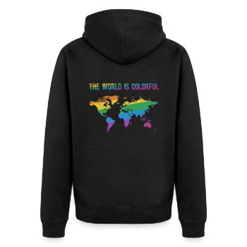 The world is colorful - Veste à capuche bio Premium Unisexe - noir - Dos - Nico (187cm)