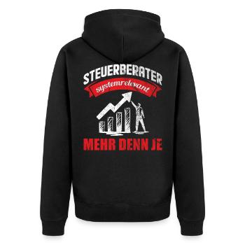 Steuerberater Finanzen Steuer Geschenkidee - Unisex Premium Bio Zip Hoodie - Schwarz - Hinten - Nico (187cm)