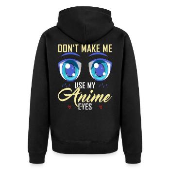 Anime Manga Cosplay Comic Kawaii Otaku Geek Gift - Unisex Premium Bio Zip Hoodie - Schwarz - Hinten - Nico (187cm)