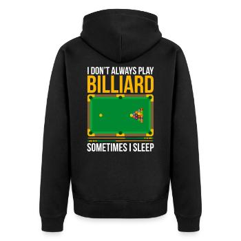 Lustiges Billard Spruch Design - Unisex Premium Bio Zip Hoodie - Schwarz - Hinten - Nico (187cm)
