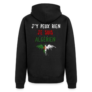J'y peux rien Je suis Algérien - Veste à capuche bio Premium Unisexe - noir - Dos - Nico (187cm)