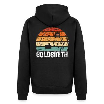 Goldsmith jeweler gift idea - Unisex Premium Organic Zip Hoodie - black - Back - Nico (187cm)