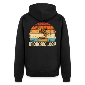 microbiology - Unisex Premium Organic Zip Hoodie - black - Back - Nico (187cm)