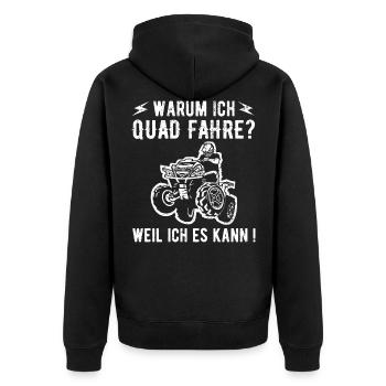 Warum Ich Quad Fahre Weil Ich Es Kann Atv Motorspo - Unisex Premium Bio Zip Hoodie - Schwarz - Hinten - Nico (187cm)