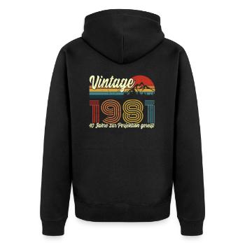 1981 Millésime mûri à la perfection pendant 40 ans - Veste à capuche bio Premium Unisexe - noir - Dos - Nico (187cm)