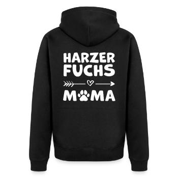 Harzer Fuchs Mama deutscher Hütehund Geschenk - Unisex Premium Bio Zip Hoodie - Schwarz - Hinten - Nico (187cm)