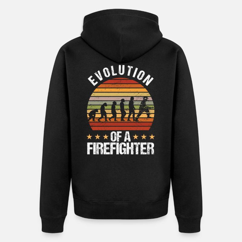 Firefighter Evolution Fire Department - Unisex Premium Organic Zip Hoodie - black