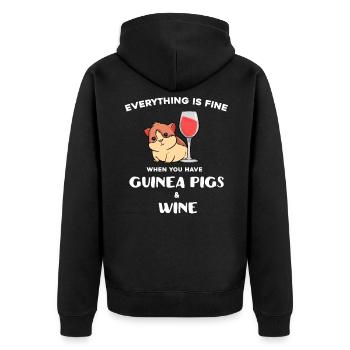 Cadeau mignon de cochon d’Inde pour le produit d’amoureux de vin - Veste à capuche bio Premium Unisexe - noir - Dos - Nico (187cm)