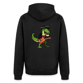 T Rex Mariachi Cinco De Mayo Grafik Dinosaurier - Unisex Premium Bio Zip Hoodie - Schwarz - Hinten - Nico (187cm)