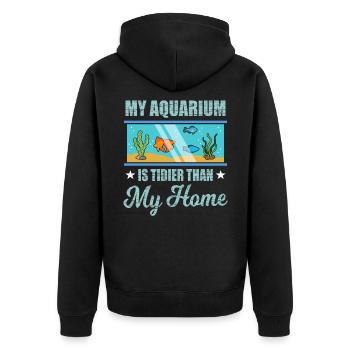 Aquarium Fisch Schildkröte Keeper Geschenkidee - Unisex Premium Bio Zip Hoodie - Schwarz - Hinten - Nico (187cm)