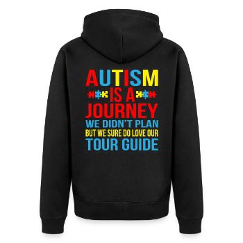 Autisme - Veste à capuche bio Premium Unisexe - noir - Dos - Nico (187cm)