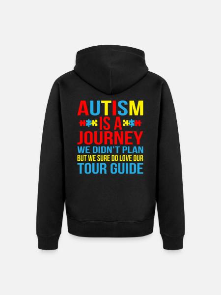 Autism - Unisex Premium Organic Zip Hoodie - black
