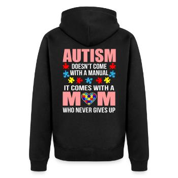 Autisme - Veste à capuche bio Premium Unisexe - noir - Dos - Nico (187cm)