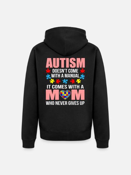 Autism - Unisex Premium Organic Zip Hoodie - black