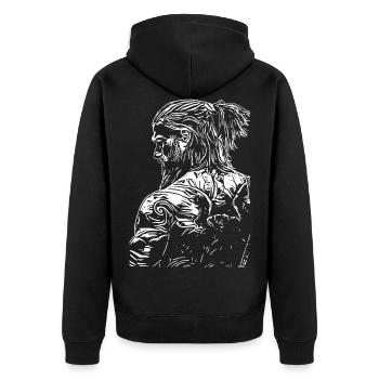 Vikings Nordiques Rune Vikings Walhalla Vikings - Veste à capuche bio Premium Unisexe - noir - Dos - Nico (187cm)