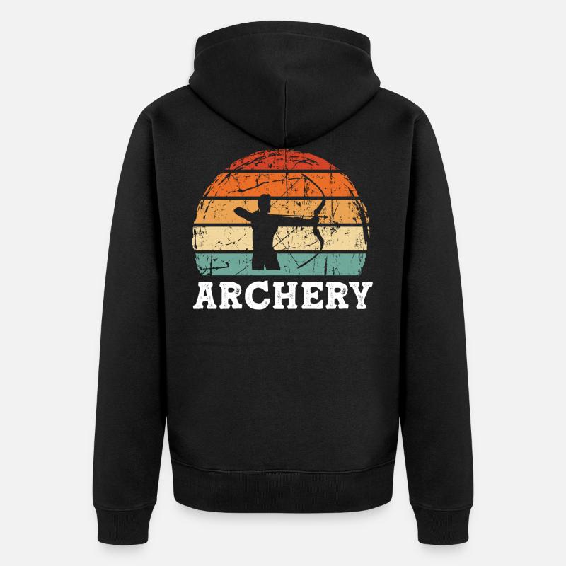 Bogenschießen - Unisex Premium Bio Zip Hoodie - Schwarz