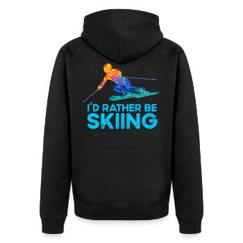 snow - Unisex Premium Organic Zip Hoodie - black - Back - Nico (187cm)