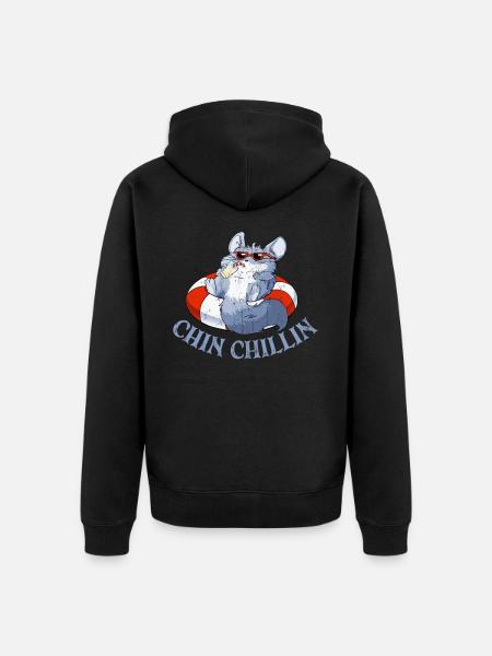 Chinchilla - Unisex Premium Bio Zip Hoodie - Schwarz