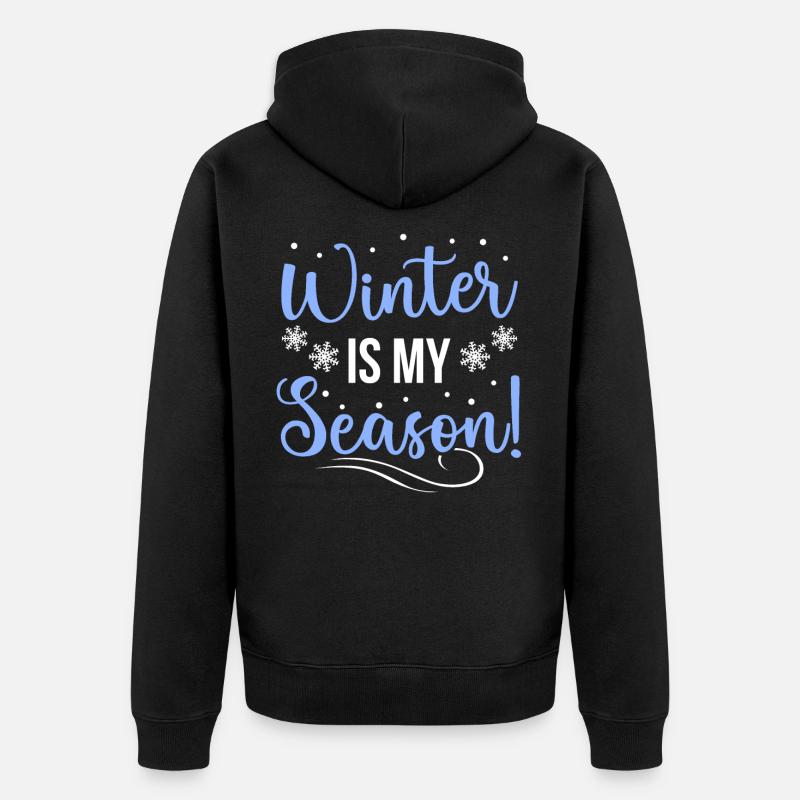 Schnee - Unisex Premium Bio Zip Hoodie - Schwarz