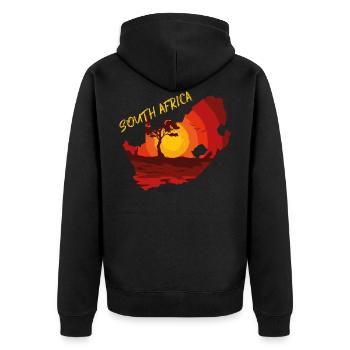 Afrique du Sud - Veste à capuche bio Premium Unisexe - noir - Dos - Nico (187cm)