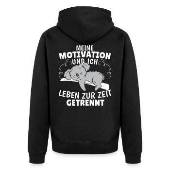 Süßer Koala Meine Motivation und Ich Australien - Unisex Premium Bio Zip Hoodie - Schwarz - Hinten - Nico (187cm)