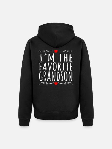 grandson - Unisex Premium Organic Zip Hoodie - black