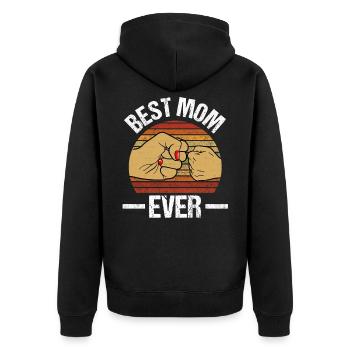 Mom Gift for Mother's Day Mother - Unisex Premium Organic Zip Hoodie - black - Back - Nico (187cm)