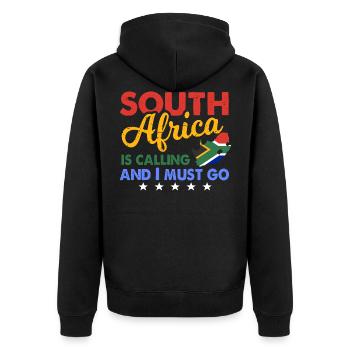 Afrique du Sud - Veste à capuche bio Premium Unisexe - noir - Dos - Nico (187cm)