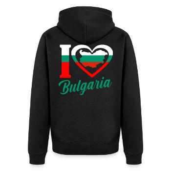 Bulgarie - Veste à capuche bio Premium Unisexe - noir - Dos - Nico (187cm)