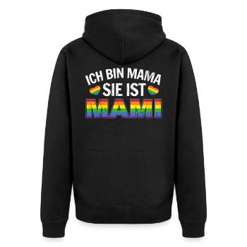 LGBT Pride Flagge Homosexuell Schwul und Lesbisch - Unisex Premium Bio Zip Hoodie - Schwarz - Hinten - Nico (187cm)