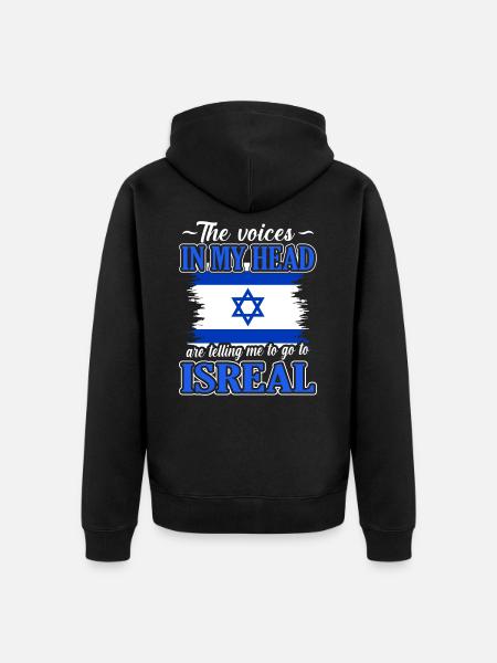 Israel - Unisex Premium Organic Zip Hoodie - black
