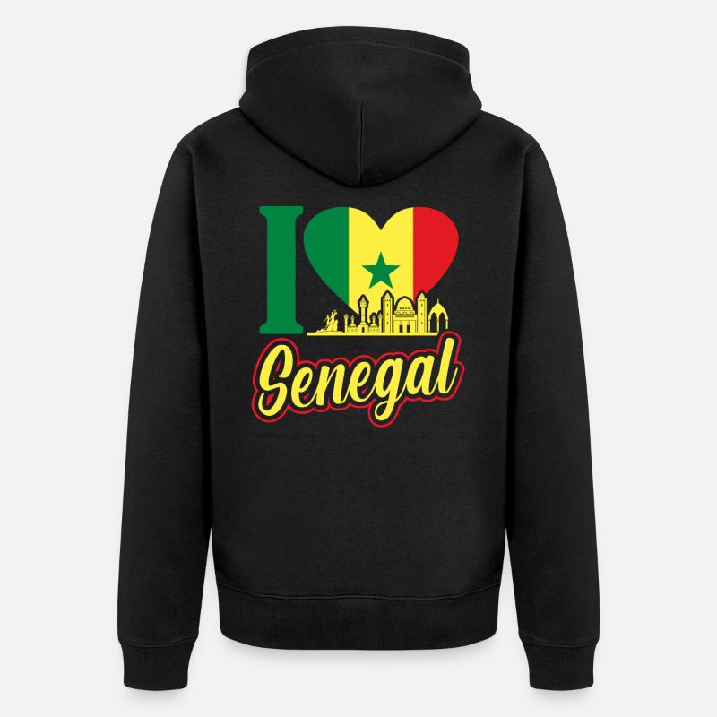 Sénégal - Veste à capuche bio Premium Unisexe - noir