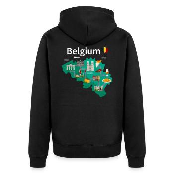 Belgique - Veste à capuche bio Premium Unisexe - noir - Dos - Nico (187cm)