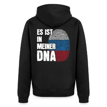 Russland DNA Russe Russin Geschenk Russisch - Unisex Premium Bio Zip Hoodie - Schwarz - Hinten - Nico (187cm)