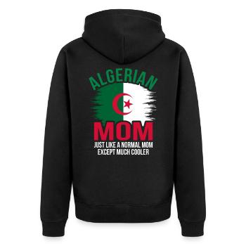 Algerien - Unisex Premium Bio Zip Hoodie - Schwarz - Hinten - Nico (187cm)