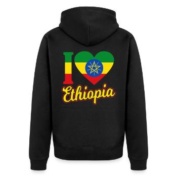Ethiopie - Veste à capuche bio Premium Unisexe - noir - Dos - Nico (187cm)