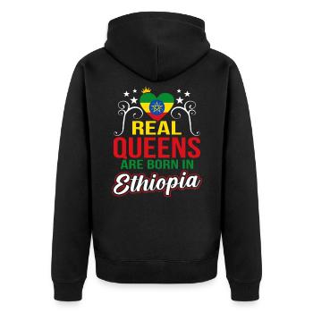 Ethiopie - Veste à capuche bio Premium Unisexe - noir - Dos - Nico (187cm)