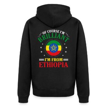 Ethiopie - Veste à capuche bio Premium Unisexe - noir - Dos - Nico (187cm)