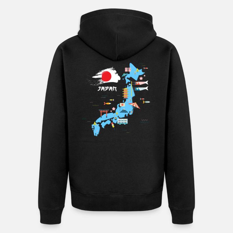 Japon - Veste à capuche bio Premium Unisexe - noir