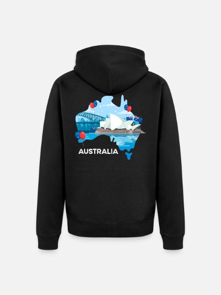 Australia - Unisex Premium Organic Zip Hoodie - black