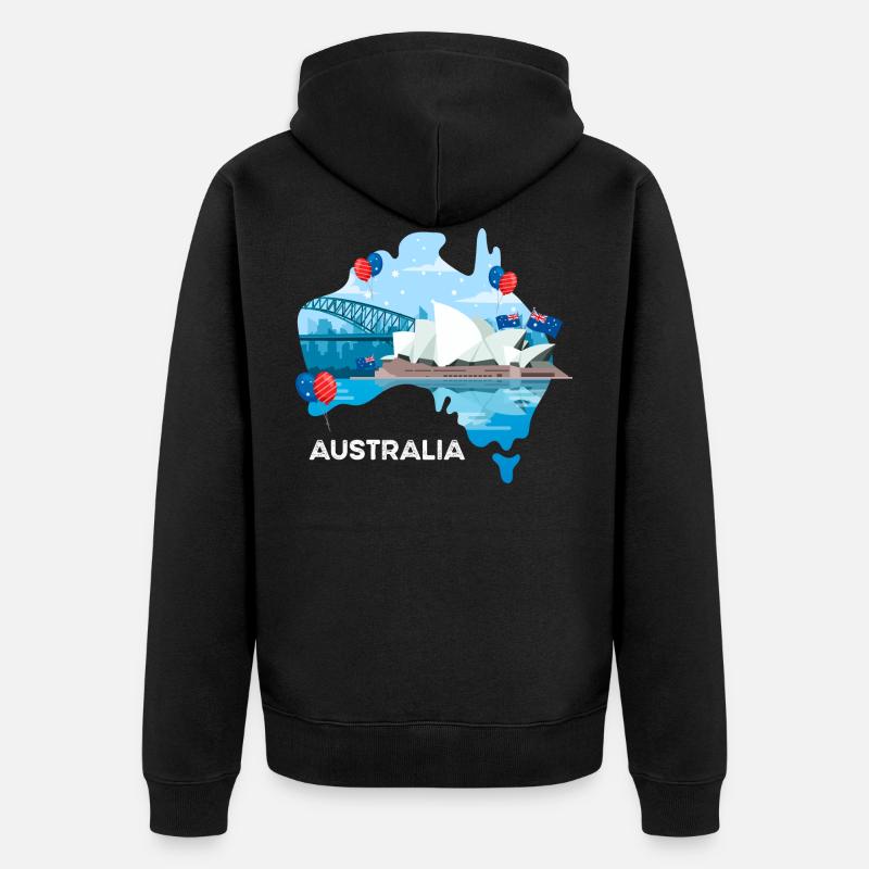 Australien - Unisex Premium Bio Zip Hoodie - Schwarz