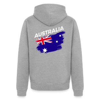 Australie - Veste à capuche bio Premium Unisexe - gris chiné - Dos - Nico (187cm)