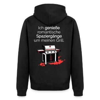 Grillen Grillen Grillen Grillen Grillsaison - Unisex Premium Bio Zip Hoodie - Schwarz - Hinten - Nico (187cm)