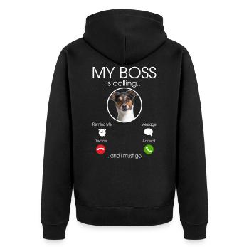 Jack Russel my Boss - Veste à capuche bio Premium Unisexe - noir - Dos - Nico (187cm)