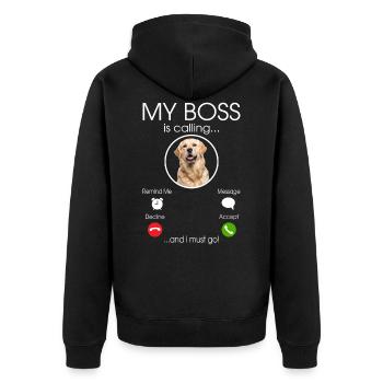 Golden Retriever my Boss - Veste à capuche bio Premium Unisexe - noir - Dos - Nico (187cm)