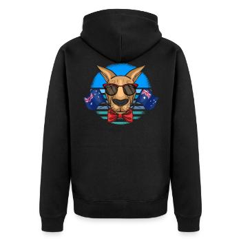 Afrique d’Australie Voyage En Asie - Veste à capuche bio Premium Unisexe - noir - Dos - Nico (187cm)