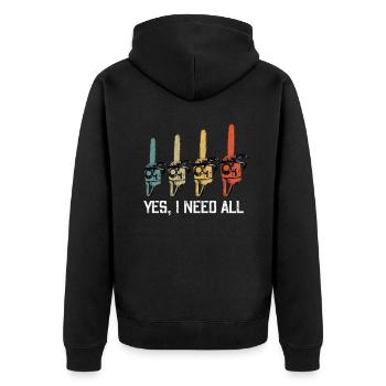 Yes I need all the chainsaws - Unisex Premium Organic Zip Hoodie - black - Back - Nico (187cm)