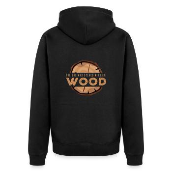 Celui qui parle au bois - Veste à capuche bio Premium Unisexe - noir - Dos - Nico (187cm)